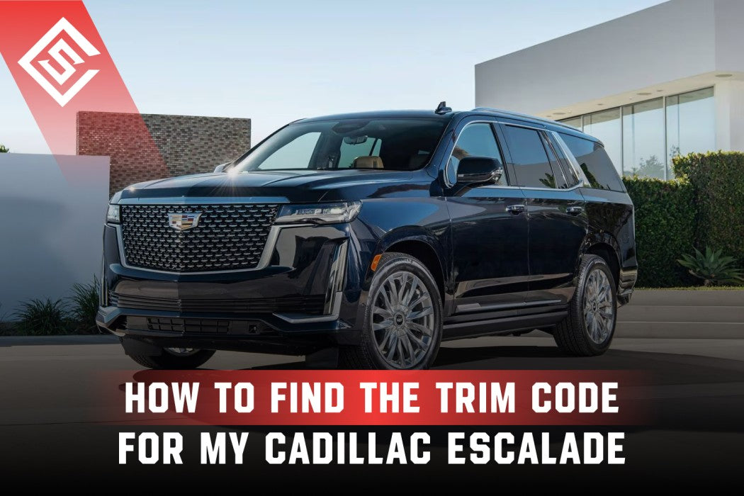 Black Cadillac Escalade illustrating where to find trim and paint codes for interior restoration and upgrades easily.
