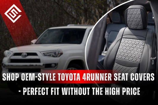OEM-style Toyota 4Runner seat covers showing factory-fit interior protection with premium materials at a lower price.
