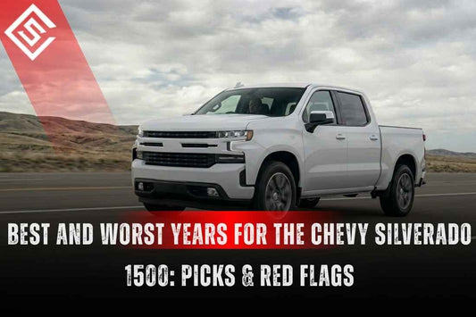 White Chevy Silverado 1500 pickup highlighting the best and worst model years, reliability risks, recalls, and buying tips.