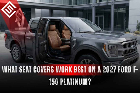 2027 Ford F-150 Platinum interior with premium leather seats, highlighting why trim-specific seat covers preserve luxury features.