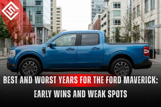 Ford Maverick compact truck featured in a guide comparing the best and worst years based on recalls and reliability.
