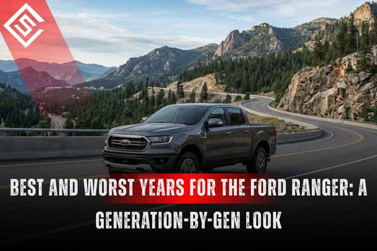 Gray Ford Ranger on a winding mountain highway, illustrating the best and worst Ranger years to buy in 2026 guide.