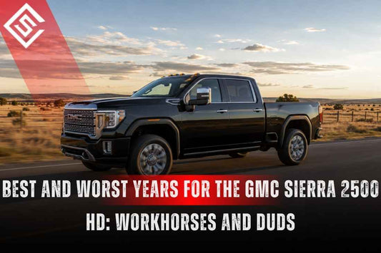 Black GMC Sierra 2500 HD Denali at sunset highlighting the best and worst Duramax years to buy used with confidence.