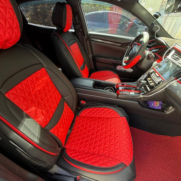 Black and red covers in Kevin M.'s 2021 Honda Civic